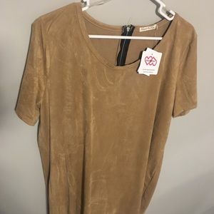 Brown suede dress